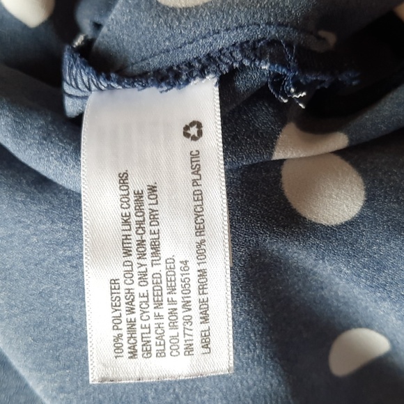 Navy blue and white polka dot shirt dress - Picture 5 of 5